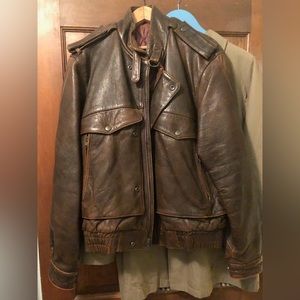 1984 Vintage Brown Genuine Leather Bomber Jacket